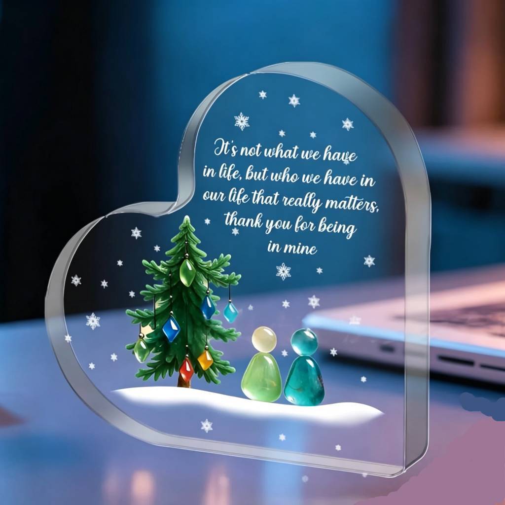 Clear Acrylic Heart Plaque – Valentine’s Day & Wedding Anniversary Keepsake Gift