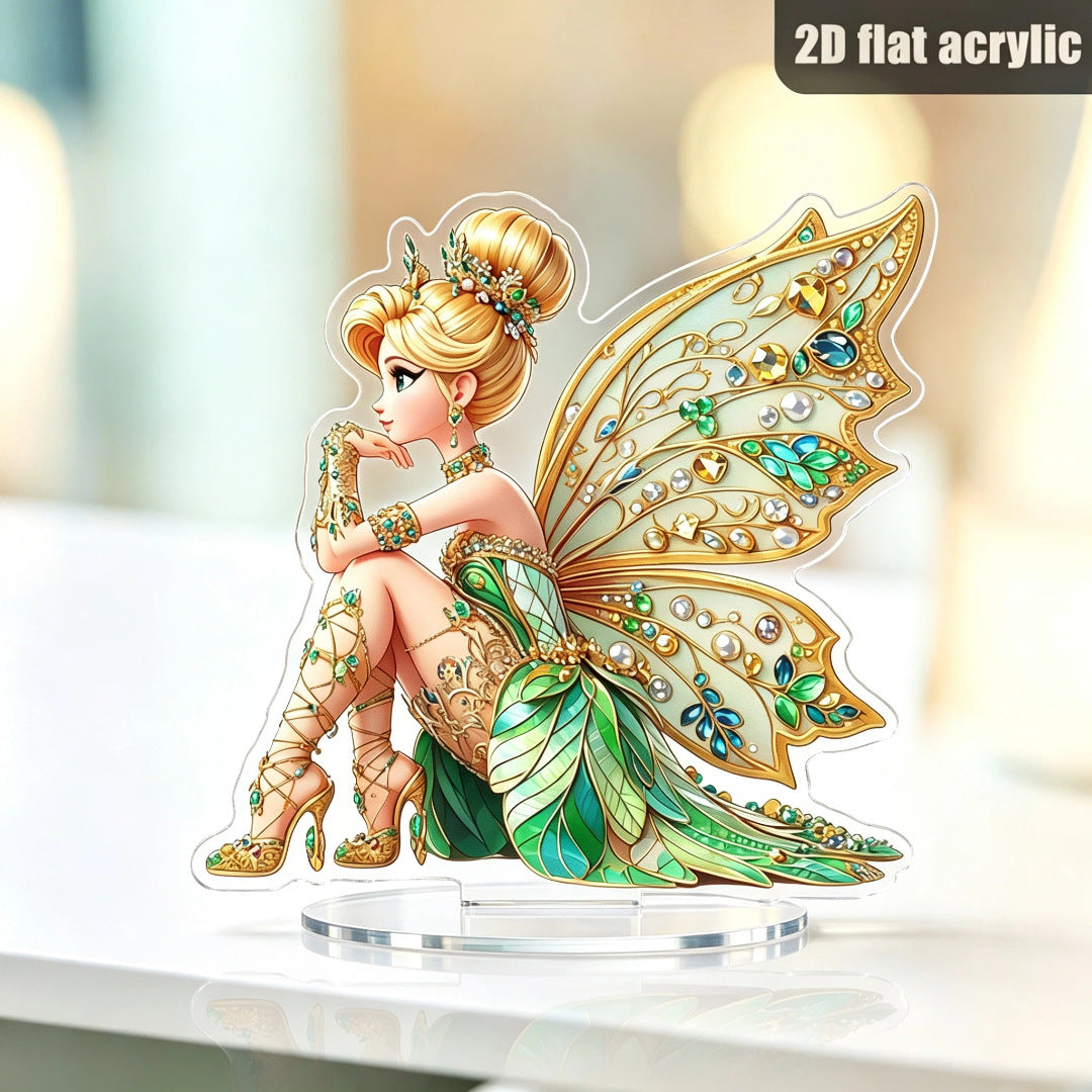 Santa & Reindeer 2D Acrylic Desk Figurine – Christmas Holiday Tabletop Decor
