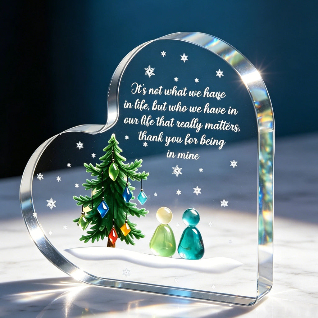 Clear Acrylic Heart Plaque – Valentine’s Day & Wedding Anniversary Keepsake Gift