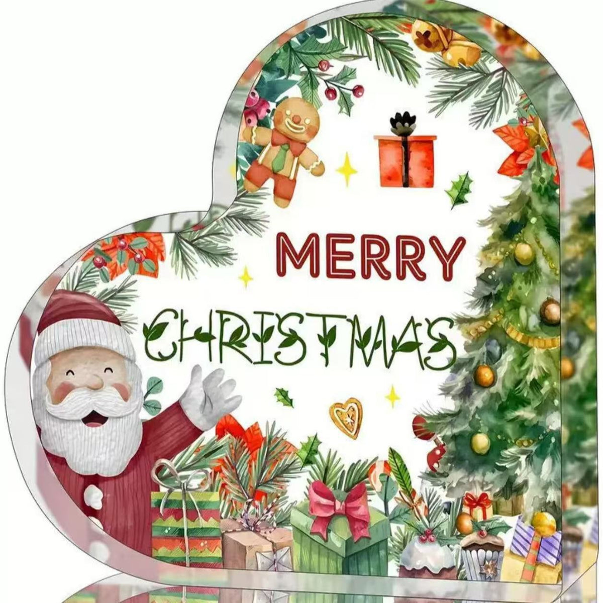 Aesthetic Clear Acrylic Heart Desk Plaque – Thanksgiving & Holiday Decor
