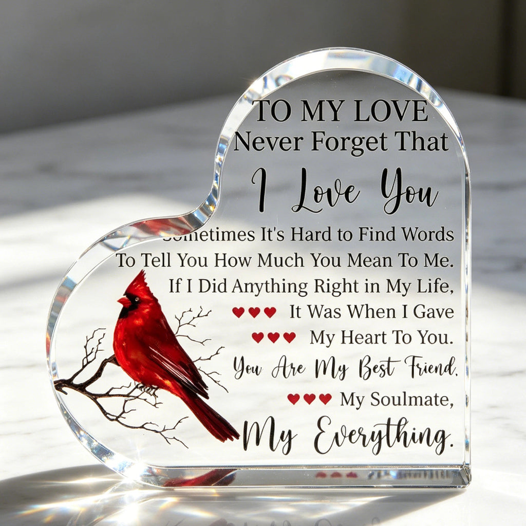 Clear Acrylic Heart Plaque – Valentine’s Day & Wedding Anniversary Keepsake Gift