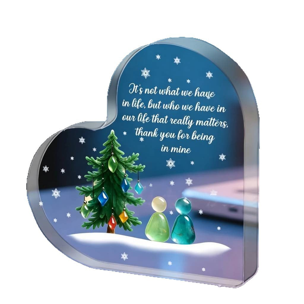 Clear Acrylic Heart Plaque – Valentine’s Day & Wedding Anniversary Keepsake Gift