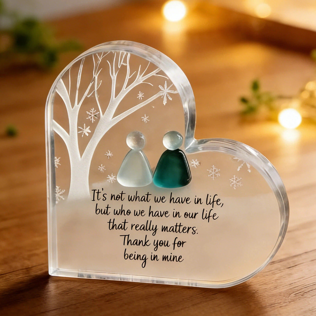 Clear Acrylic Heart Plaque – Valentine’s Day & Wedding Anniversary Keepsake Gift