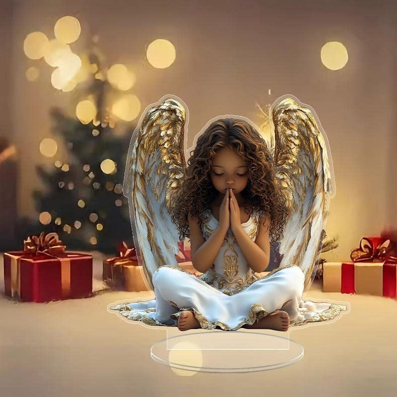 Santa & Reindeer 2D Acrylic Desk Figurine – Christmas Holiday Tabletop Decor