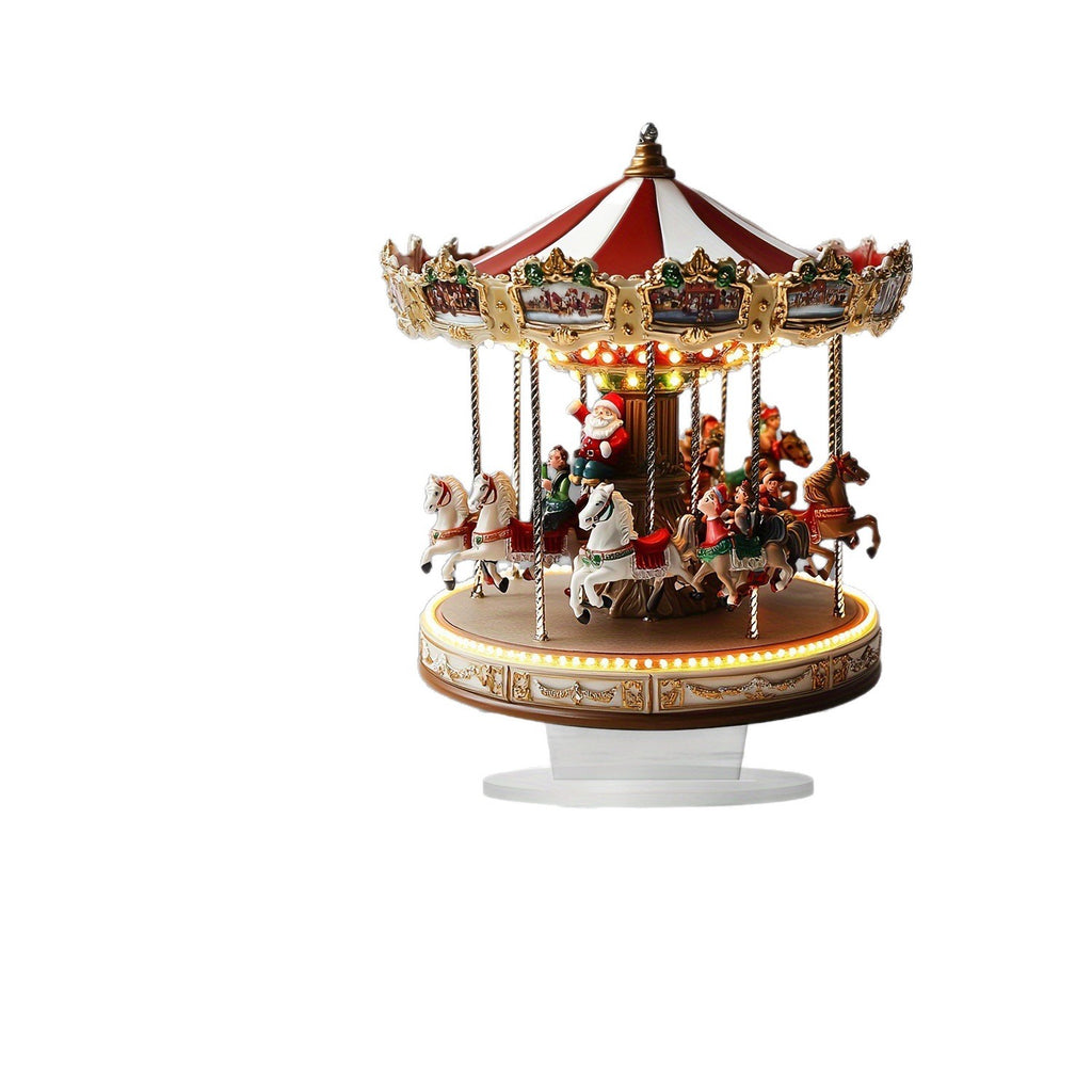Santa & Reindeer 2D Acrylic Desk Figurine – Christmas Holiday Tabletop Decor