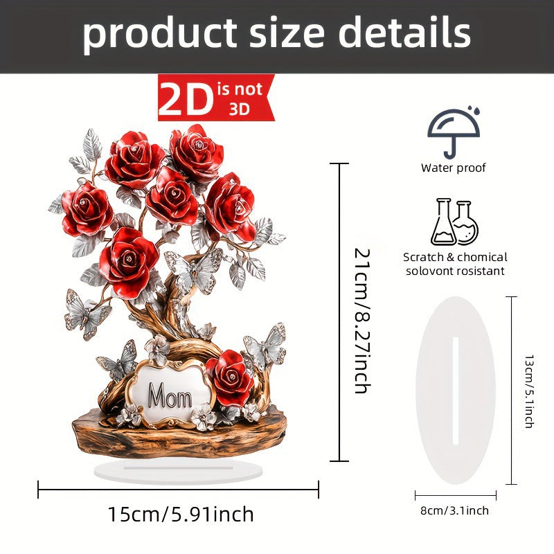 Santa & Reindeer 2D Acrylic Desk Figurine – Christmas Holiday Tabletop Decor