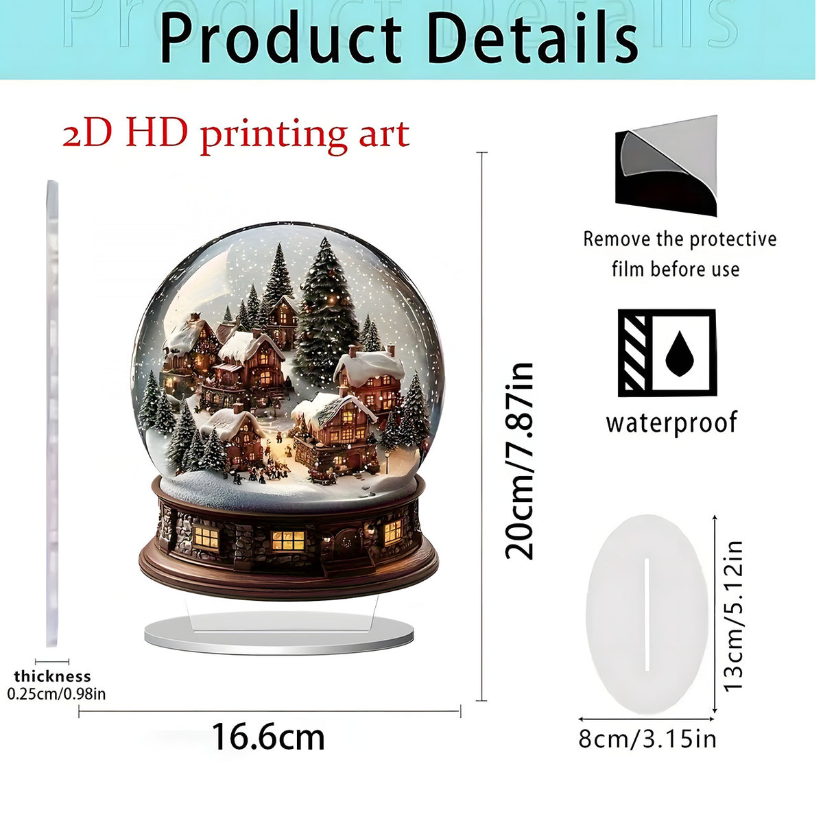Santa & Reindeer 2D Acrylic Desk Figurine – Christmas Holiday Tabletop Decor