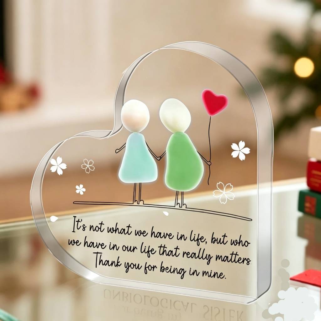Clear Acrylic Heart Plaque – Valentine’s Day & Wedding Anniversary Keepsake Gift