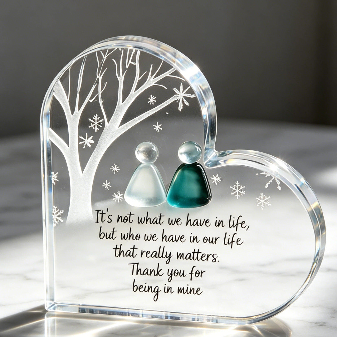Clear Acrylic Heart Plaque – Valentine’s Day & Wedding Anniversary Keepsake Gift