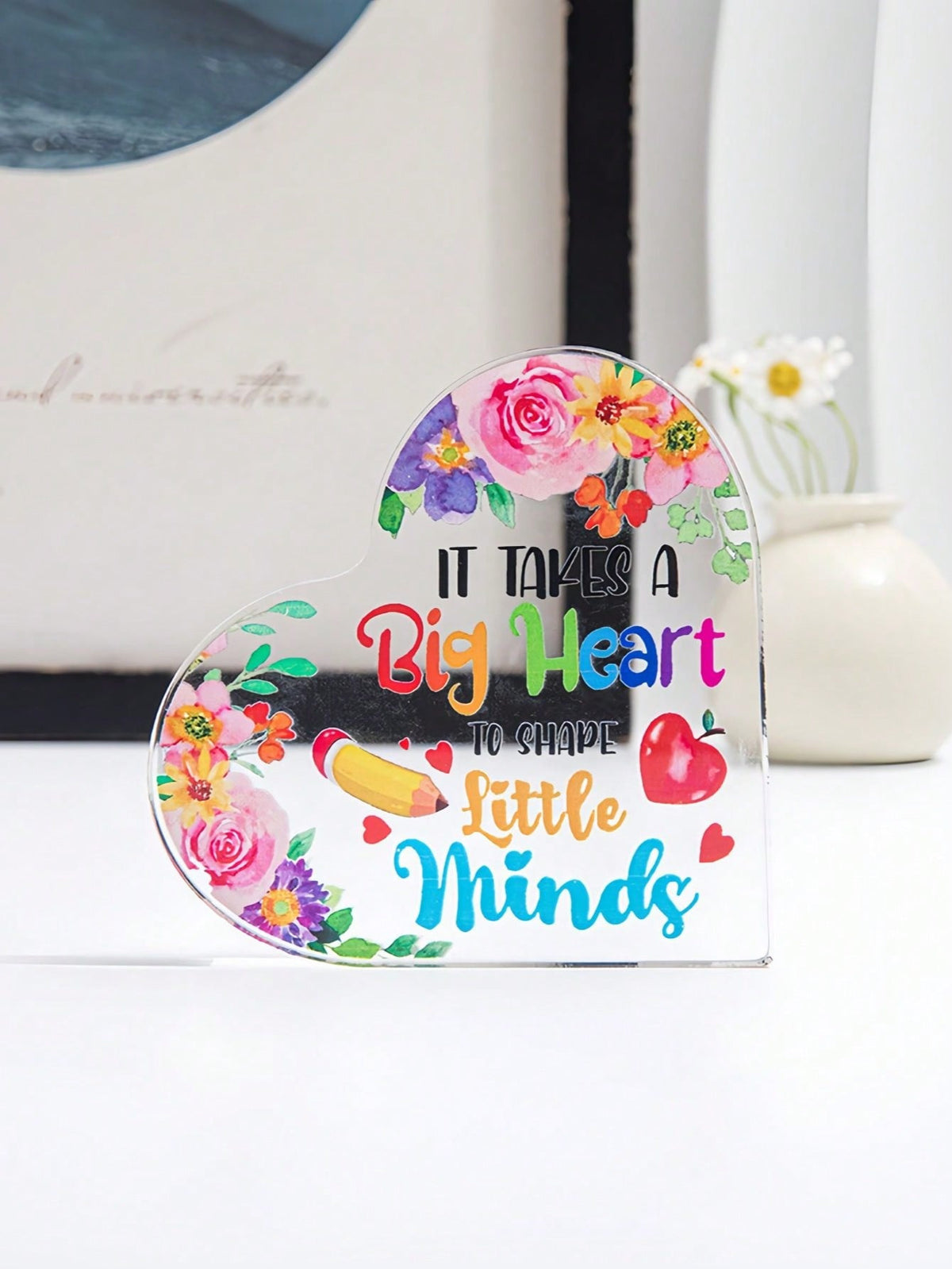 Heart Acrylic Standing Plaque – Wedding Favor & Anniversary Gift for Couples