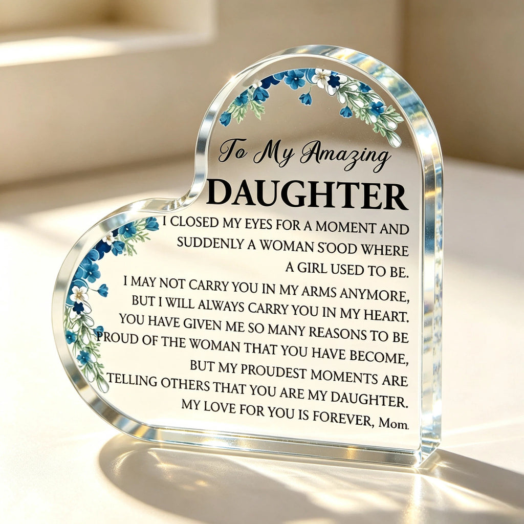 Heart Acrylic Standing Plaque – Wedding Favor & Anniversary Gift for Couples