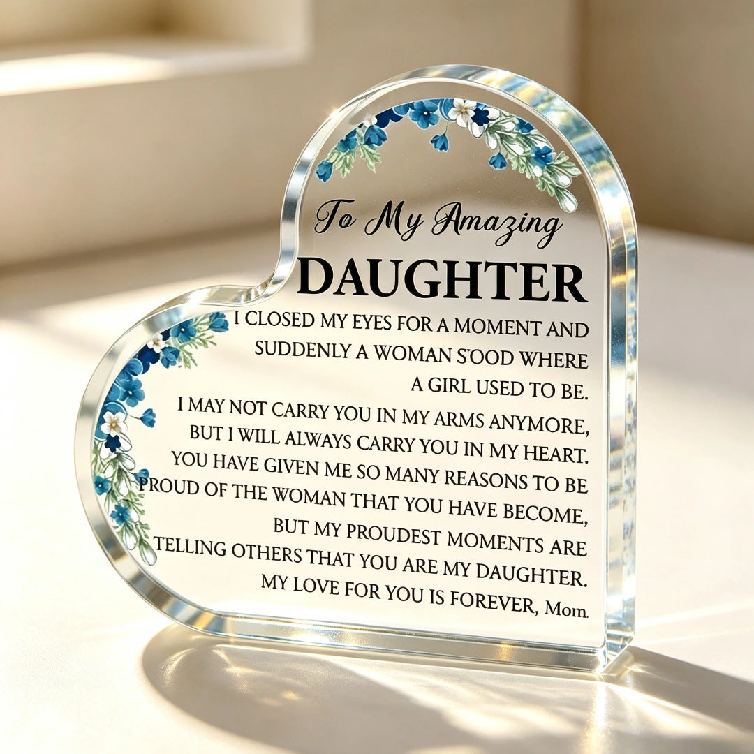 Heart Acrylic Standing Plaque – Wedding Favor & Anniversary Gift for Couples