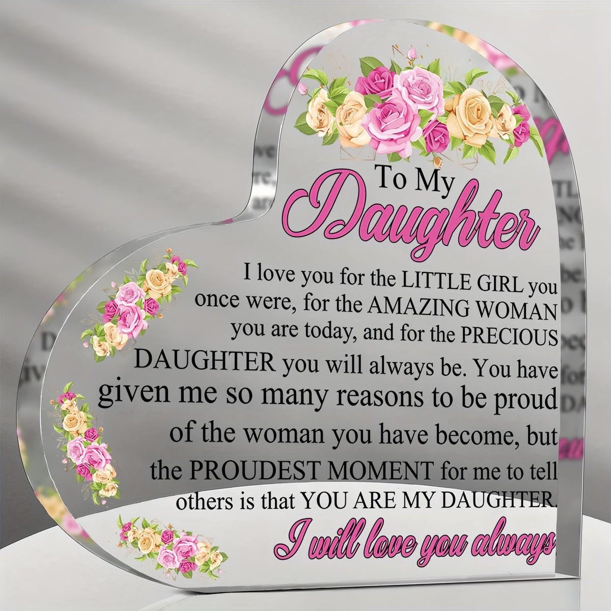 Heart Acrylic Standing Plaque – Wedding Favor & Anniversary Gift for Couples