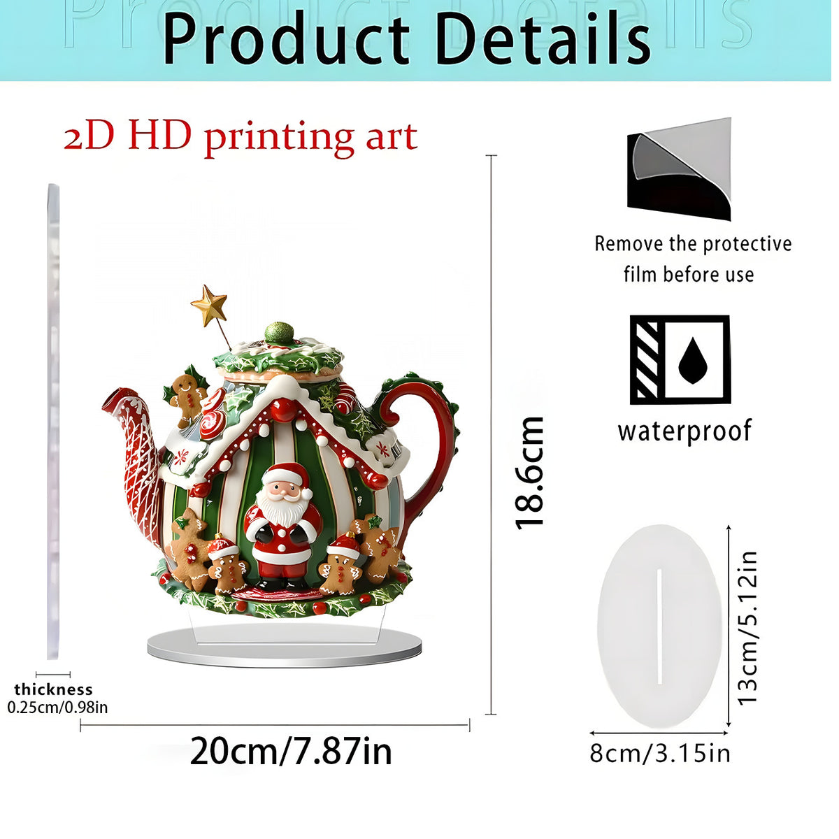Santa & Reindeer 2D Acrylic Desk Figurine – Christmas Holiday Tabletop Decor