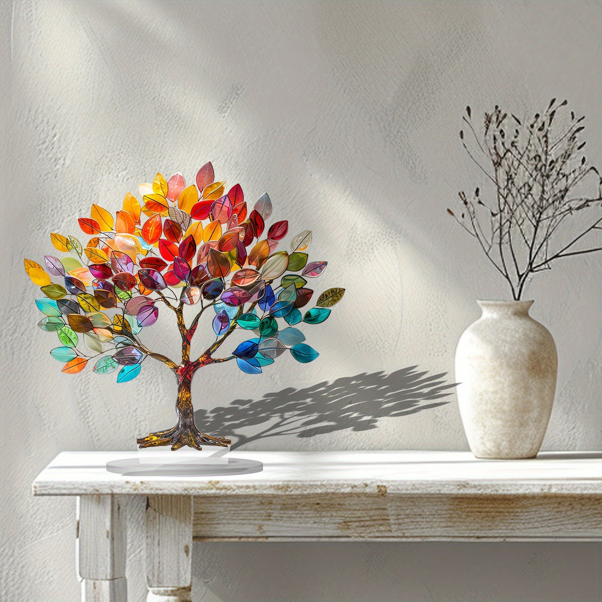 Santa & Reindeer 2D Acrylic Desk Figurine – Christmas Holiday Tabletop Decor
