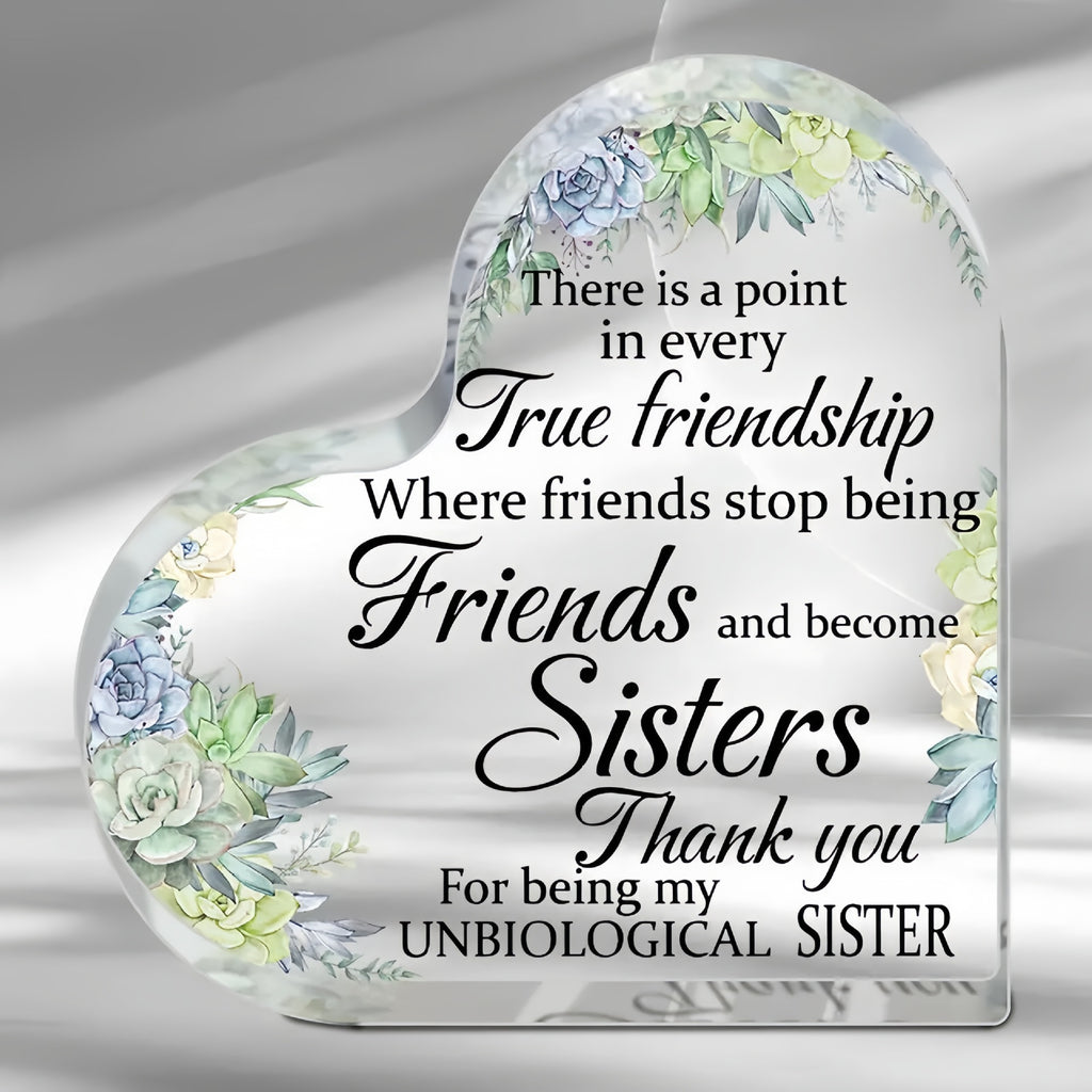 Heart Acrylic Standing Plaque – Wedding Favor & Anniversary Gift for Couples