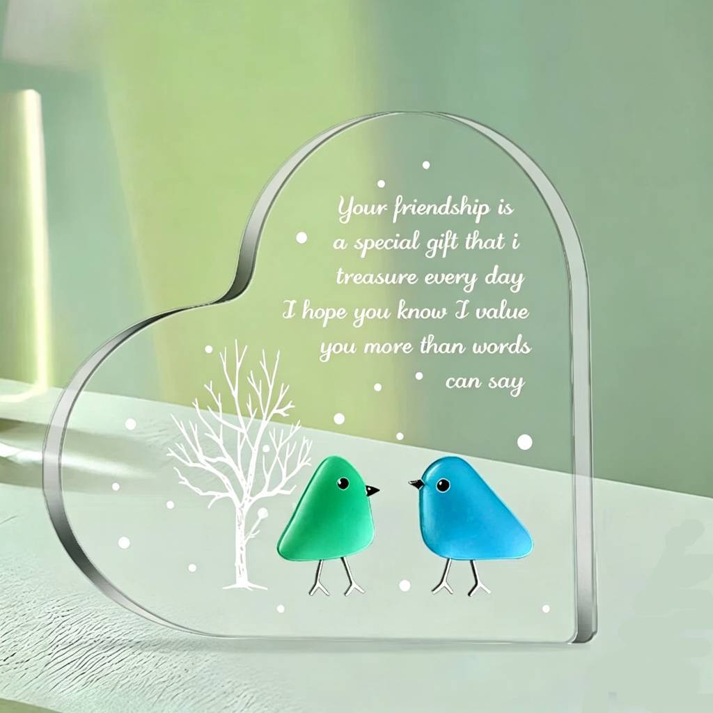Clear Acrylic Heart Plaque – Valentine’s Day & Wedding Anniversary Keepsake Gift