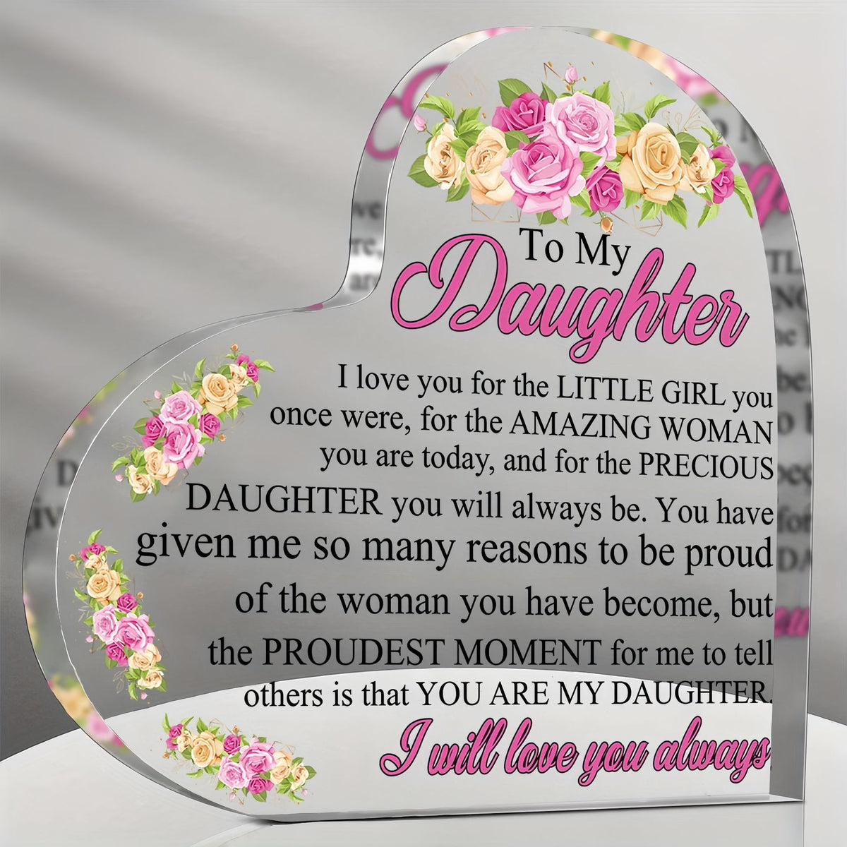 Heart Acrylic Standing Plaque – Wedding Favor & Anniversary Gift for Couples